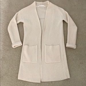 ATHLETA Long Ivory Knit Cardigan